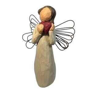 Willow Tree Angel Of The Heart Figurine Susan Lordi 2000 Resin Wire Wings 5" Tal